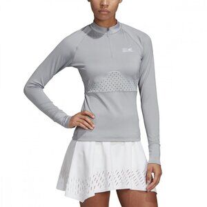 Adidas by Stella McCartney Court Long Sleeve Tennis Top - gray - size M
